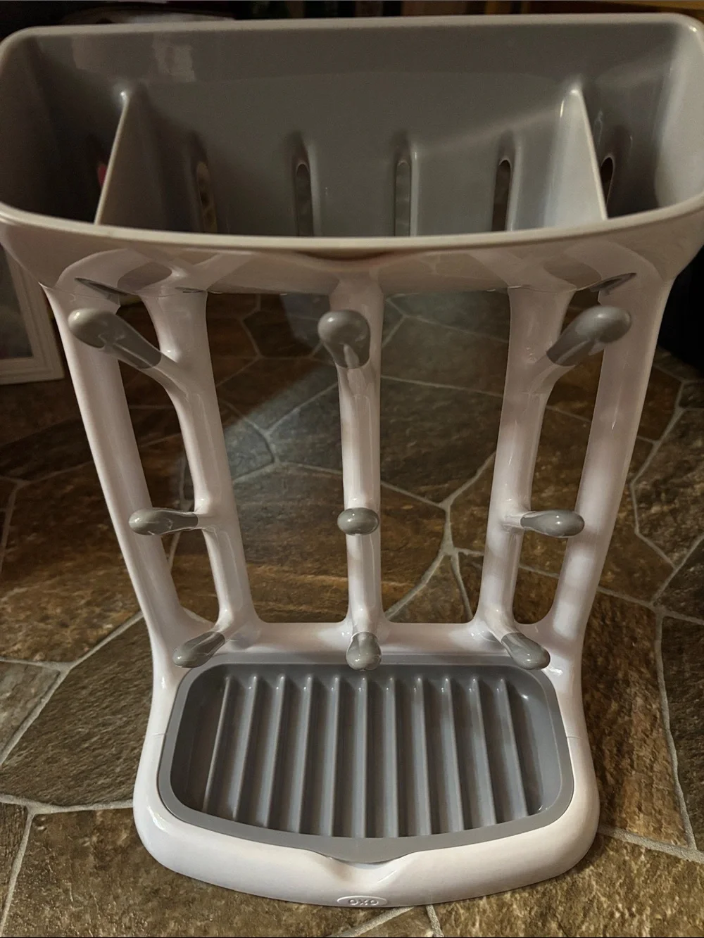 Oxo Gray Baby Bottle Drying Rack with Pegs